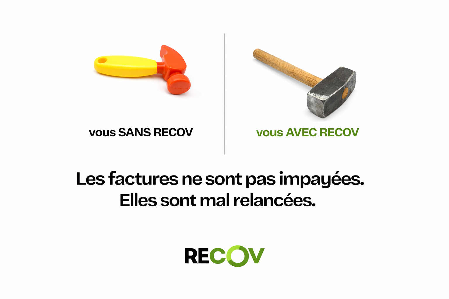SANS RECOV vs AVEC RECOV — Les factures ne sont pas impayées, elles sont mal relancées