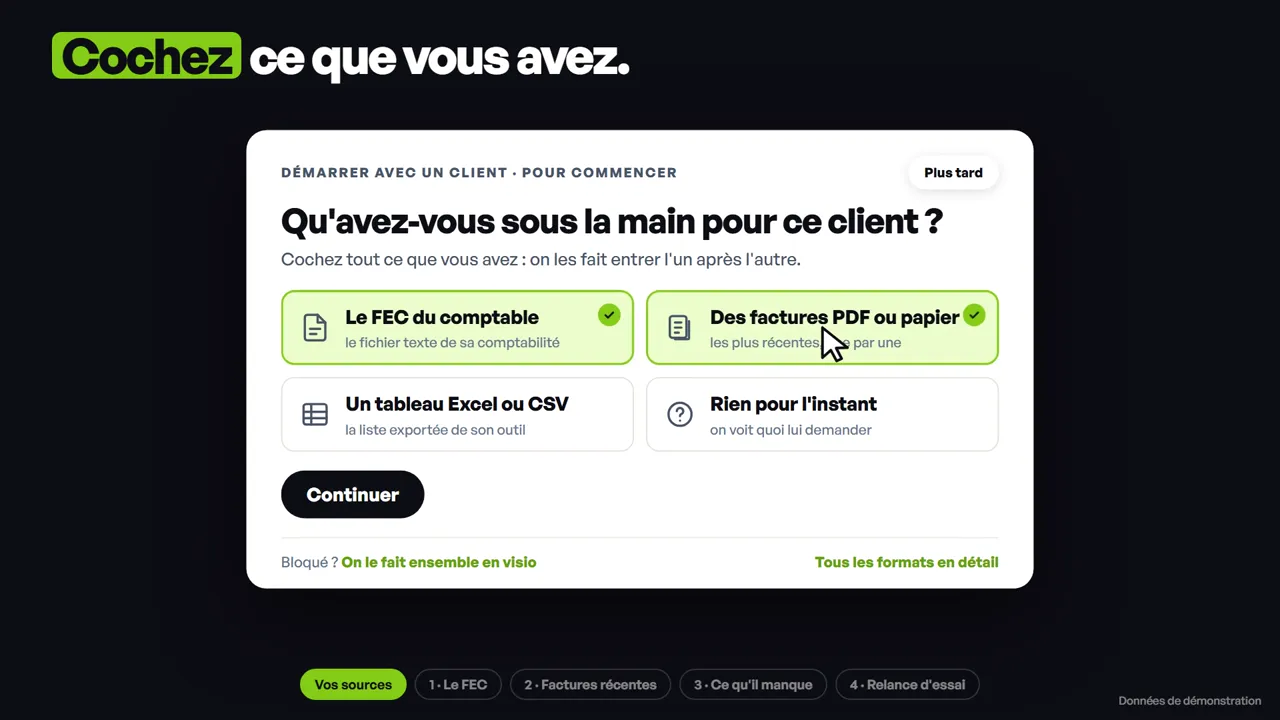 Un nouveau client, avec ce que vous avez déjà : image de la vidéo, données fictives