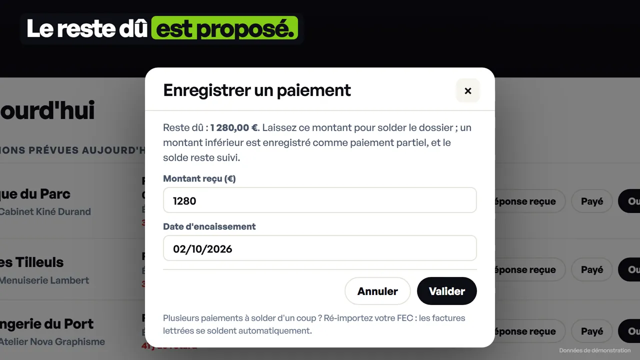 Le paiement arrive, le dossier suit : image de la vidéo, données fictives